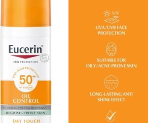 Eucerin Face Sunscreen Oil Control Gel-Cream Dry Touch, SPF 50+, 50ml